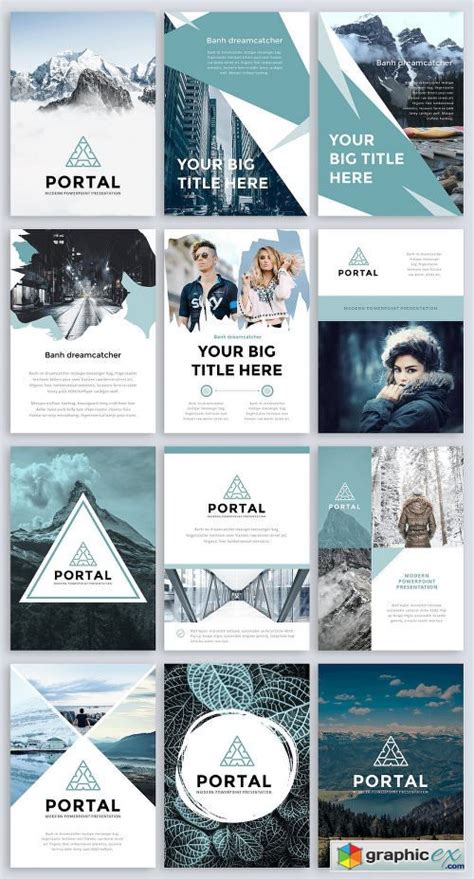 A4 Portal Modern Powerpoint Template Free Download Vector Stock Image