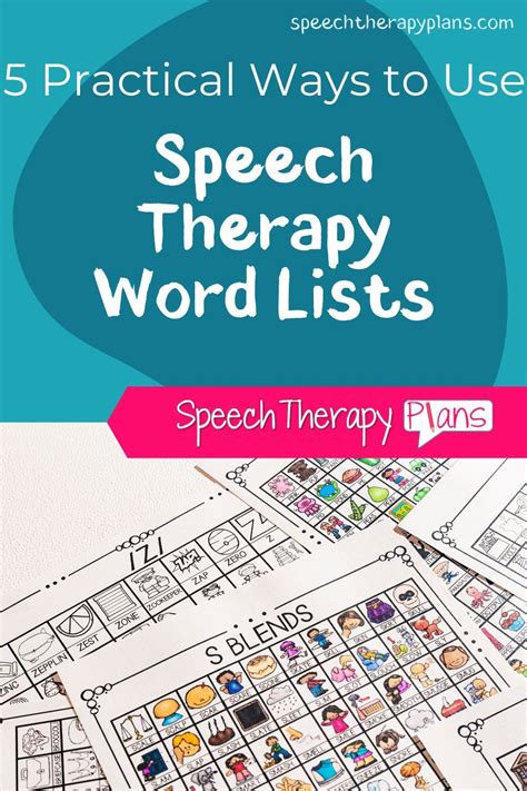Practical Ways To Use Speech Therapy Word Lists Speech Therapy Plans