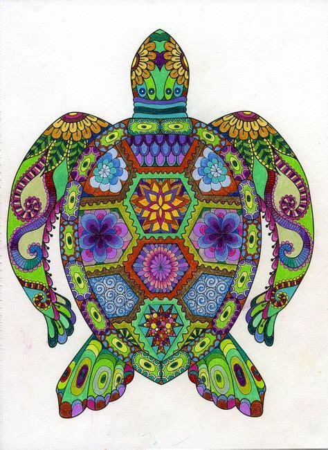 Pin By Jenny Chilcott On Colouring Turtle Painting Mandala Turtle