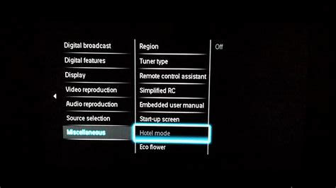 To do this, hold the power button down for ten seconds. How to Access Hotel mode on Philips TV - YouTube