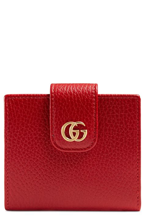 Gucci Gg Marmont Leather Wallet In Red Lyst