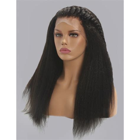 Yaki Straight Pre Plucked Lace Front Human Hair Wigs With Baby Hair