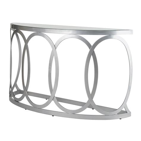 This is the soho black mirror collection half moon table. Alchemy Half Moon Console Table with a Mirror Chrome ...