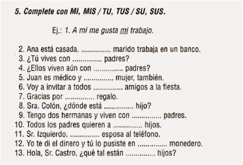 ¡aprende Español Los Posesivos A1