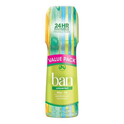 Ban Original Unscented 24 Hour Invisible Antiperspirant Roll On