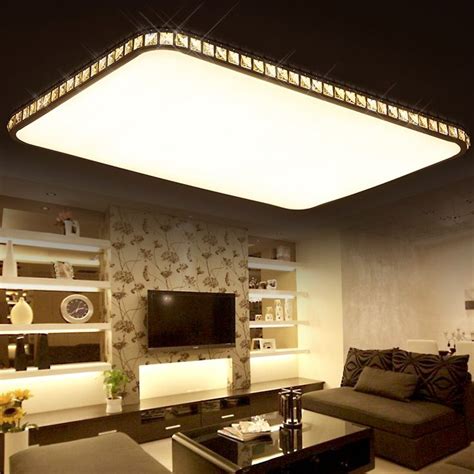 The Modern Super Thin Rectangular Crystal Led Ceiling Living Room