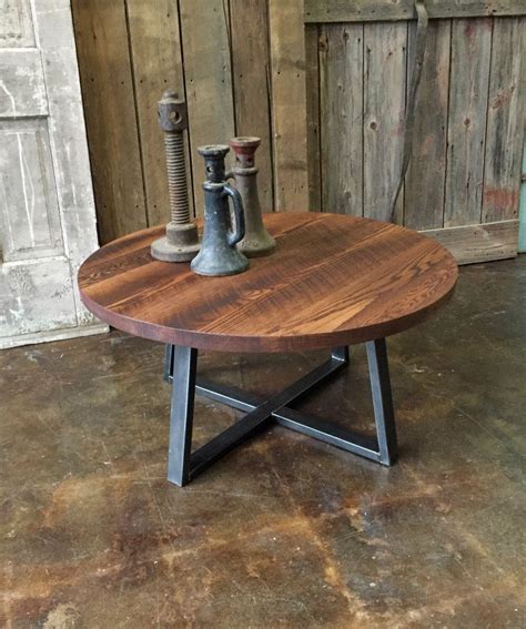 Reclaimed Wood Rustic Round Coffee Table Reclaimed Wood Rustic Chunky
