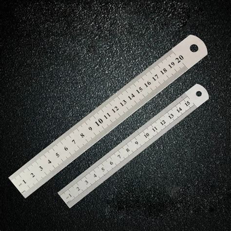 double sided metal ruler 15 20 30cm office stationery measuring tool stainless steel precision