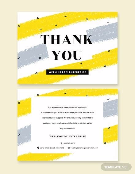Editable Thank You Card Business Thank You Card Thank You Insert Retro