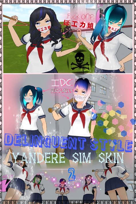 Yandere Sim Skin Delinquent Style 2 By Moonlitshiner268 On Deviantart