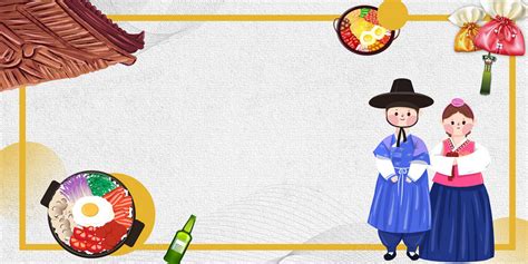 插画风地方特色美食民族特色韩国背景背景图片素材免费下载 熊猫办公