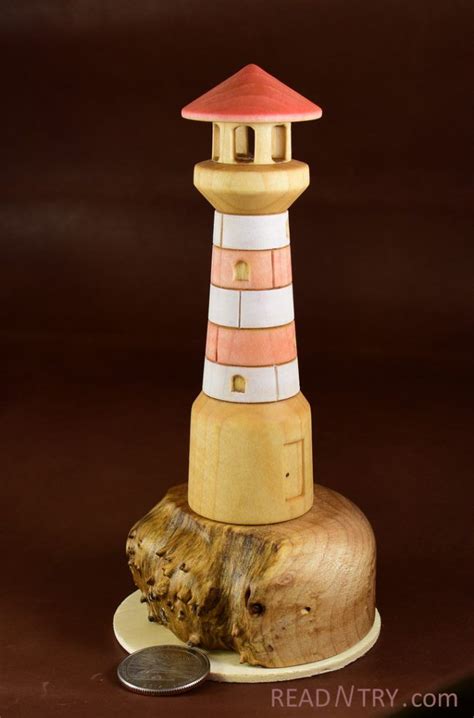 Lighthouse On A Cliff Turned And Carved From Basswood In 2016 Wood