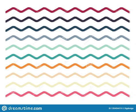Set Of Colorful Zigzag Lines, Borders, Shapes Stock Vector - Illustration of geometric, line ...
