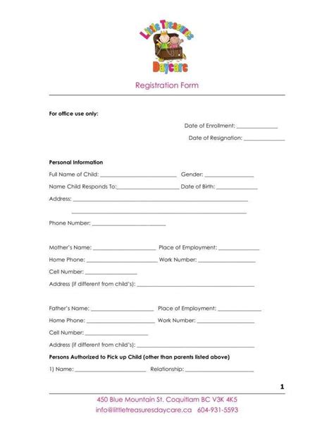 Daycare Registration Form 8 Advice That You Must Listen