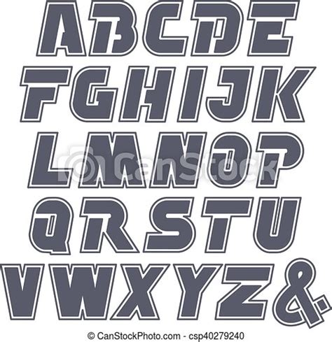 Vector Dark Font Alphabet Simple Capital Letters Illustration