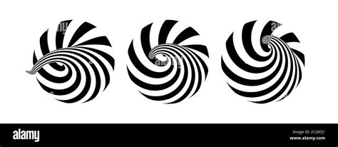Abstract Striped Design Element Spiral Rotation And Swirling Movement