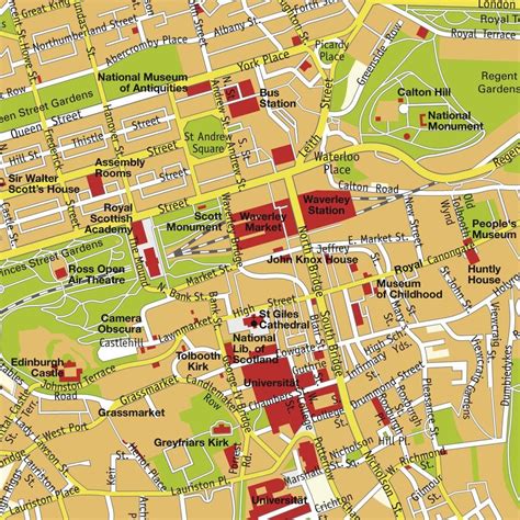 Edinburgh Scotland Tourist Map Edinburgh Scotland Tourist