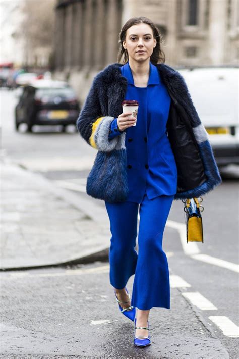 7 Ways To Master Tonal Dressing Blue Pants Outfit Cobalt Blue Outfit