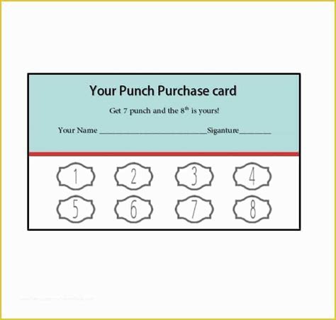 free customer loyalty punch cards templates of 30 printable punch reward card templates [ free