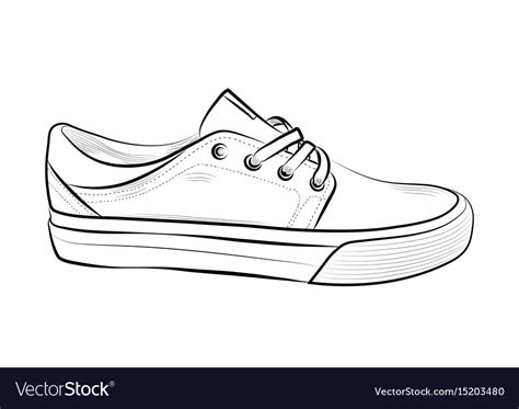 Hand Drawn Sketch Sport Shoes Sneakers Royalty Free Vector