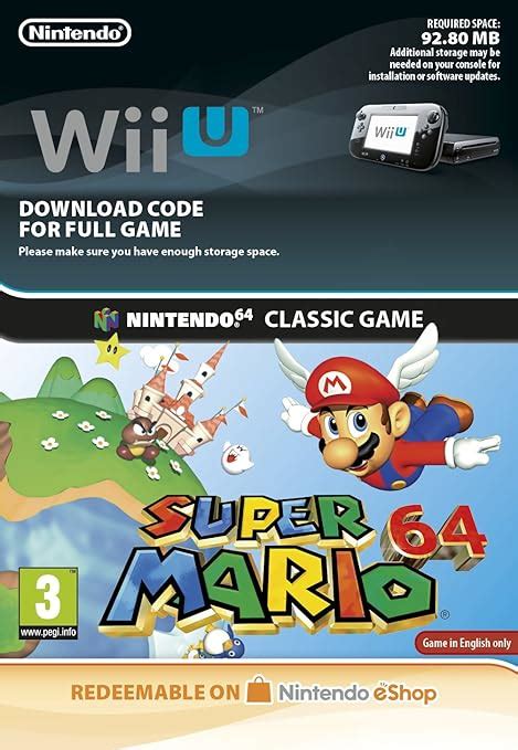Super Mario 64 Wii U Download Code Uk Pc And Video Games
