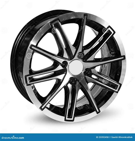 Car Alloy Wheel Close Up Of The Disc Element Curves Smooth Lines Of