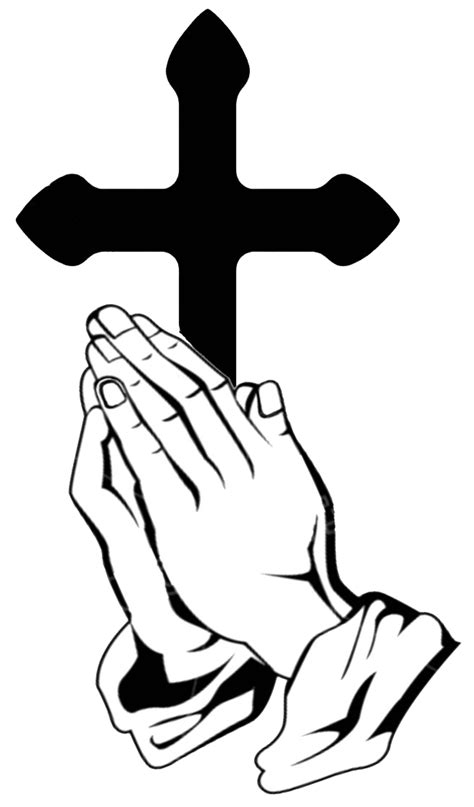 Lineart Praying Hands Clip Art Praying Hands And Cross Hd Png Images