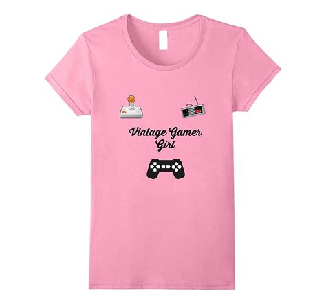Vintage Gamer Girl T Shirt Classic Game Controllers 4lvs