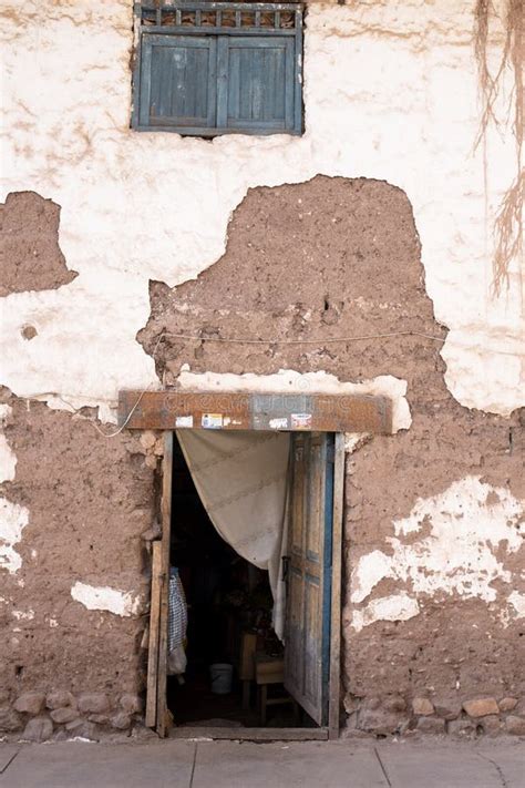 House Made Of Adobe Mud In Rural Countryside In Cusco Peru Stock Image