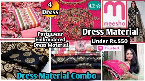 Meesho Dress Material Haul💕unstiched Dress Materialparty Wear Dress