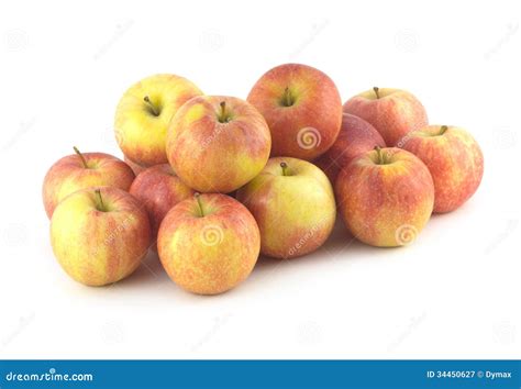 Heap Of Ripe Apples Isolated On White Stock Image Image Of Edible Life 34450627