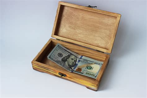 A Wooden Box For Money Box T For Men Petty Cash Box Etsy
