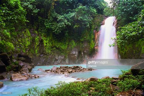 Waterfall In Tropical Rainforest High Res Stock Photo