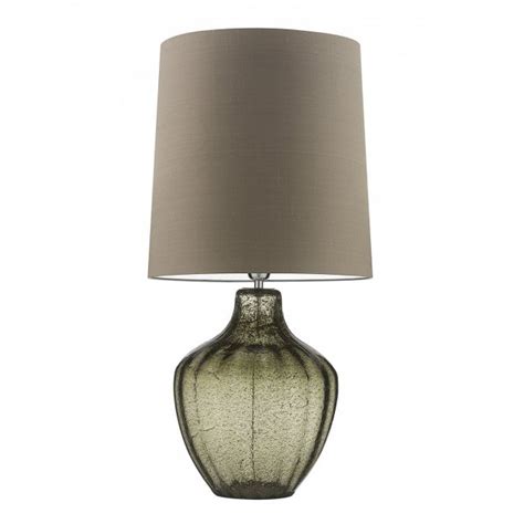 heathfield vivienne large natural green glass table lamp and shade