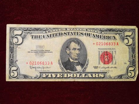 1963 5 Dollar Red Seal Star Note