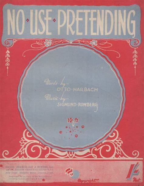 No Use Pretending Sigmund Romberg 1940s Ww2 Sheet Music Ephemera Scores Postcard Hippostcard