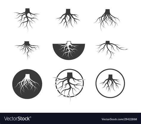 Tree Roots Icon Design Royalty Free Vector Image