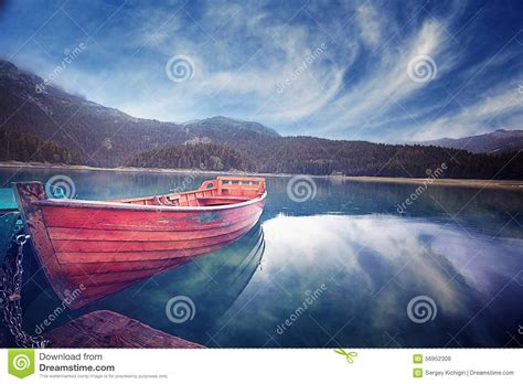 Wooden Boat Stock Photo Image Of Peaceful River Nature 56952308