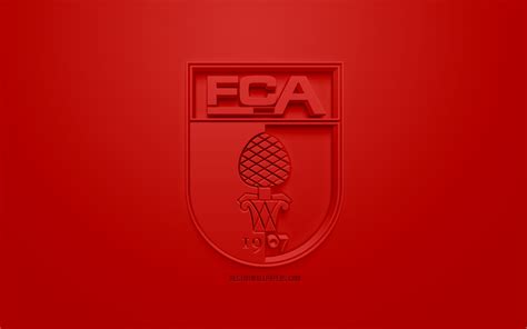 Descargar Fondos De Pantalla Fc Augsburg Creativo Logo En 3d Fondo