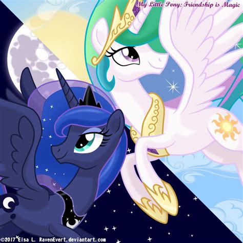 Celestia And Luna By Ravenevert Celestia And Luna My Little Pony