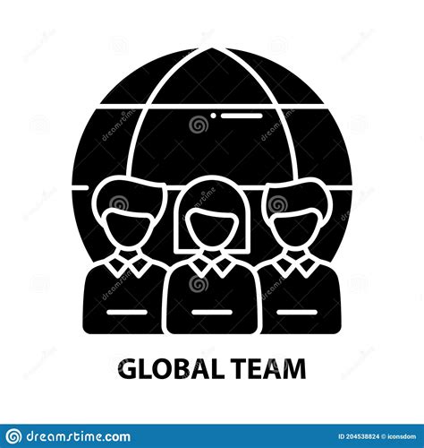 Global Team Icon Black Vector Sign With Editable Strokes Concept