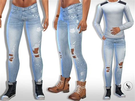 Men Splashed Effect Fit Jeans Design By Saliwa Found In Tsr Category