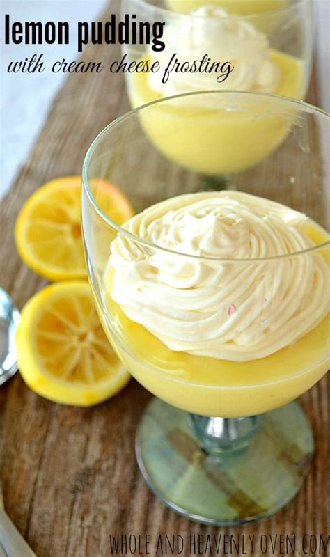 Lemon Pudding With Cream Cheese Frosting Whole And Heavenly Oven