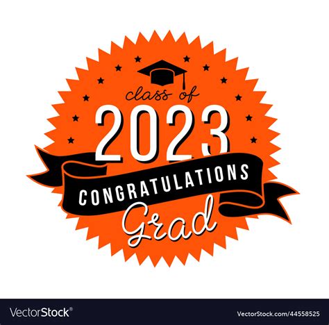Congratulations Grad Class Of 2023 Lettering Vector Image