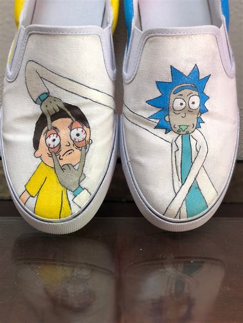 Rick And Morty Painted Canvas Shoes Etsy