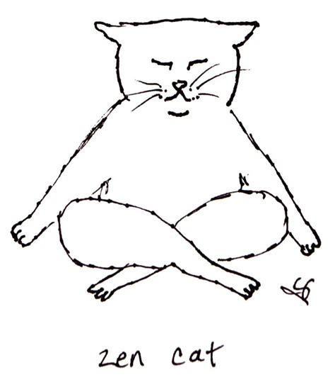 Cat Art Zen Cat Yoga Cat Lover T Meditation Cat Yoga Etsy Cat