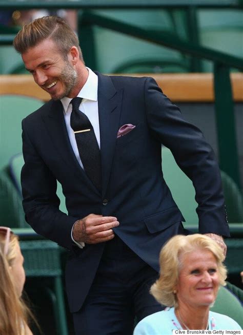 David Beckham At Wimbledon Star Catches Tennis Ball And Makes It Look