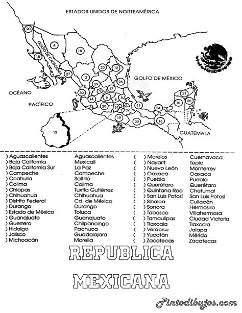 Dibujos Para Colorear Mapa De La Republica Mexicana Pdmrea