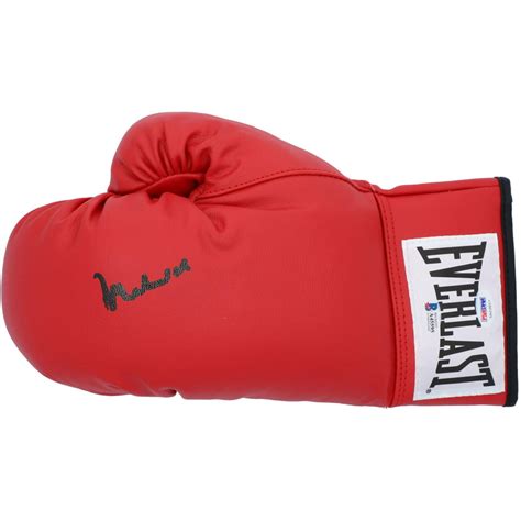 Muhammad Ali Autographed Red Everlast Boxing Glove Bas Fanatics