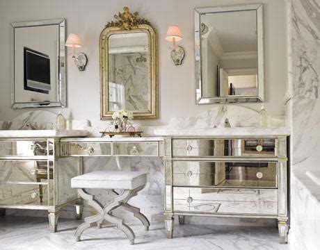 Amazing gallery of interior design and decorating ideas of mirrored bathroom vanity in living rooms, bathrooms by elite interior. Mirrored Bathroom Vanity - French - bathroom